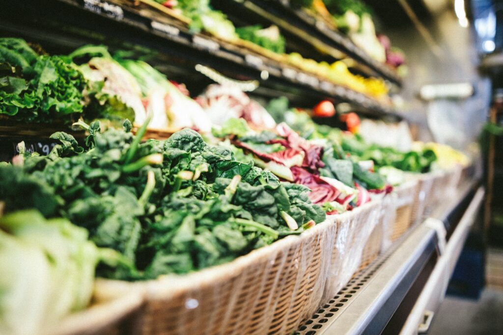 image of fresh vegetables in a supermarket
